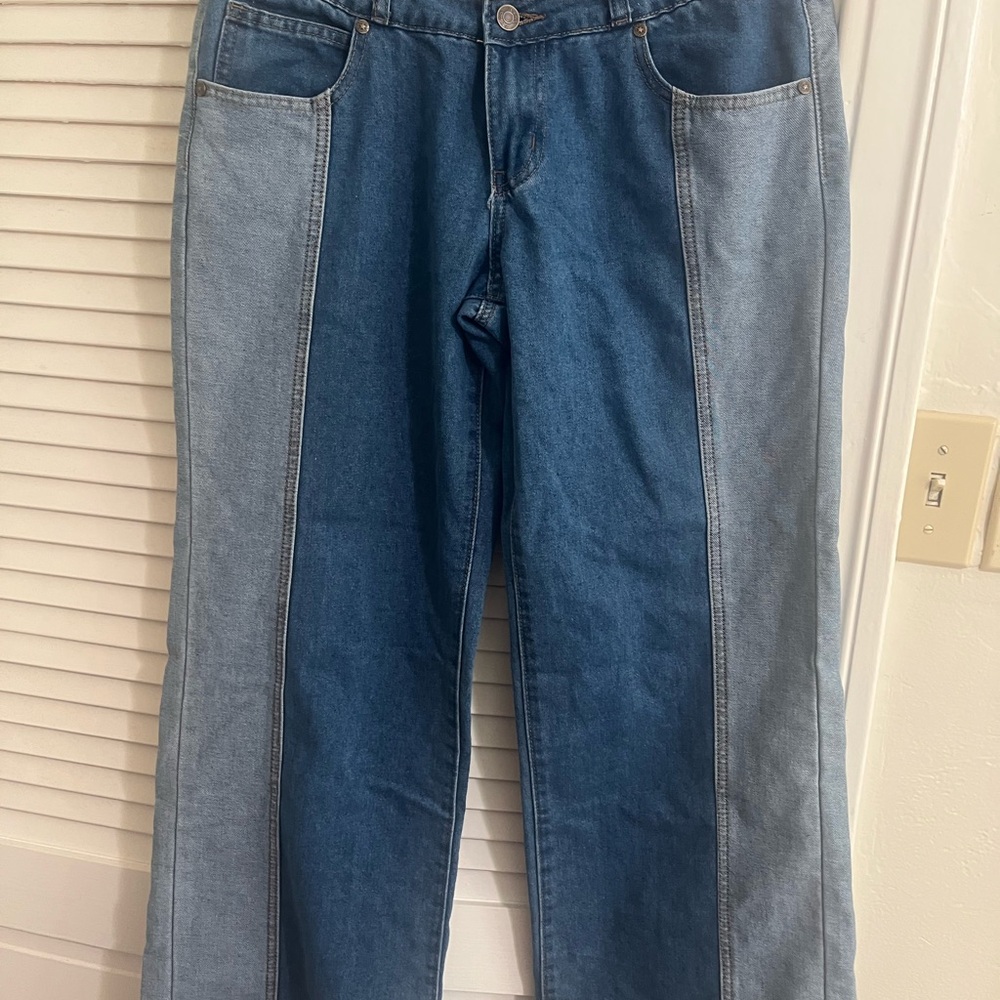 GOGO Two-Tone Blue Women's Ankle Jeans